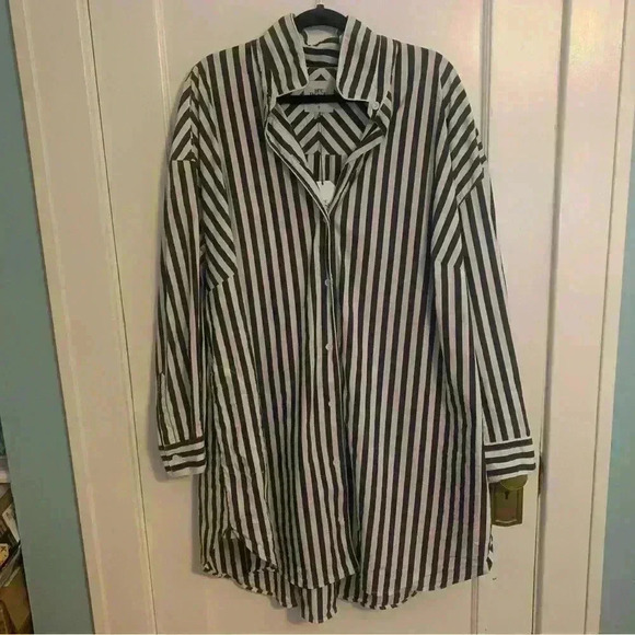 NWT See Rose Go Signature Tunic Shirt Grey & White striped, Womens Plus Size 4x - Picture 2 of 12